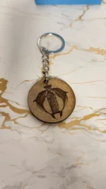 Llavero redondo madera escudo Virgen del Carmen Submarinistas