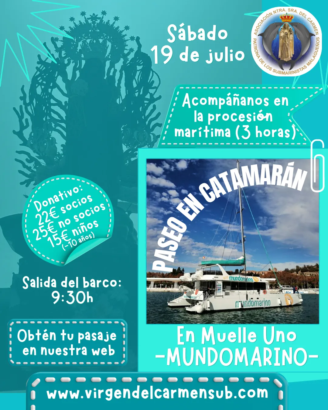 Pasaje de barco - Día 18 de julio - Virgen del Carmen Submarinistas Pasaje de barco - Día 18 de julio - Virgen del Carmen Submarinistas