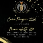 Cena del Pregón 2026 - Menú adulto