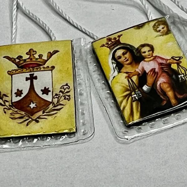 Escapulario de la Virgen del Carmen - Modelo escudo del Carmelo (3)